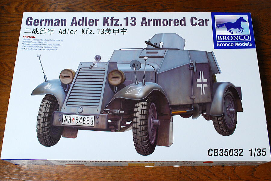 ADLER Kfz.13 MG MACHINE GUN BRONCO 1/35 BOX PACKAGE