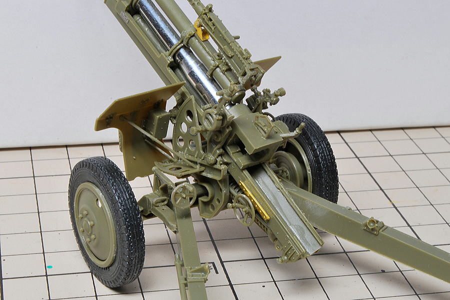 105mm榴弾砲 アメリカ軍 AFVクラブ 1/35 複雑な機構を表している部分