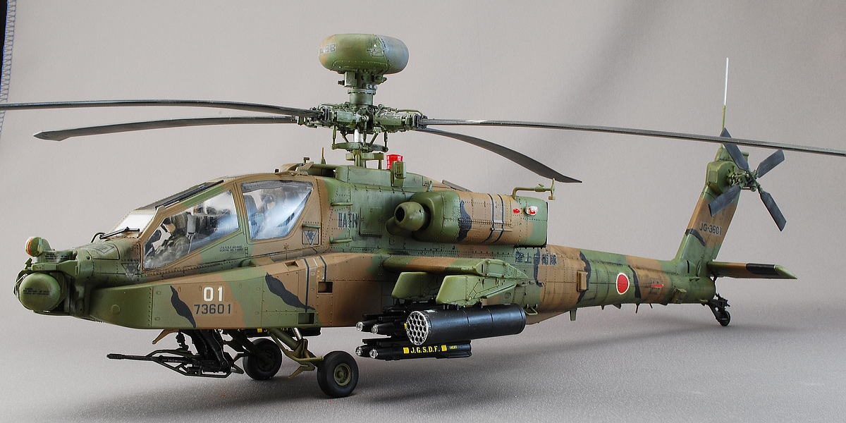 アパッチ AH-64D 陸上自衛隊攻撃ヘリコプター ハセガワ 1/48 組立と塗装・製作記・完成写真, プラモデル 細密桃源郷 プラモデル製作記