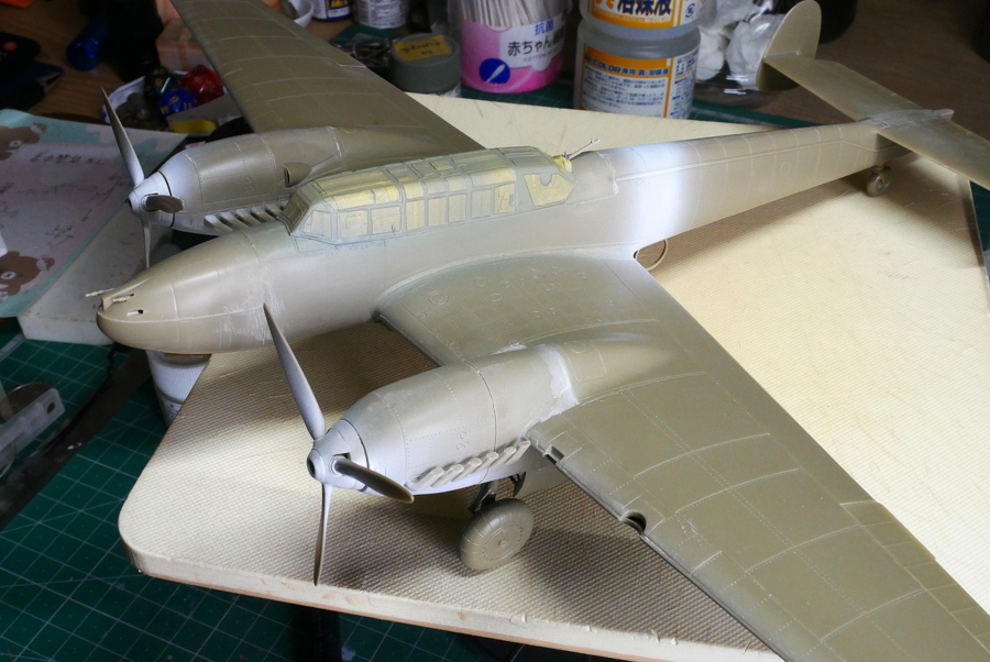 メッサーシュミット Bf110E エデュアルド 1/48 プラモデル製作手順 組立と塗装 製作記 完成写真
