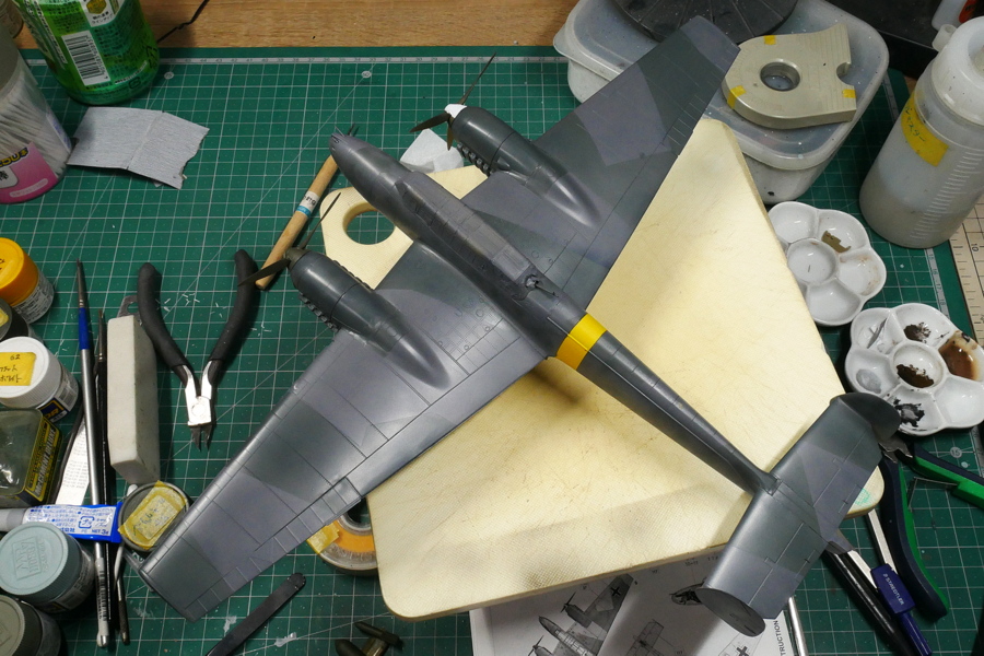 メッサーシュミット Bf110E エデュアルド 1/48 プラモデル製作手順 組立と塗装 製作記 完成写真