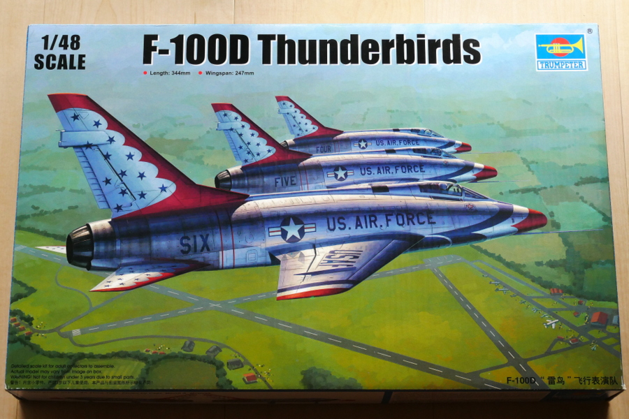 F-100D スーパーセイバー サンダーバーズ トランペッター 1/48 箱絵 ボックスアート