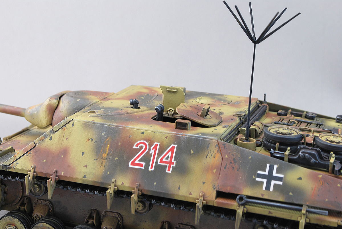 IV号駆逐戦車70 (V) ラング クレオス グンゼ産業 1/35 完成写真 アンテナはプラパーツ