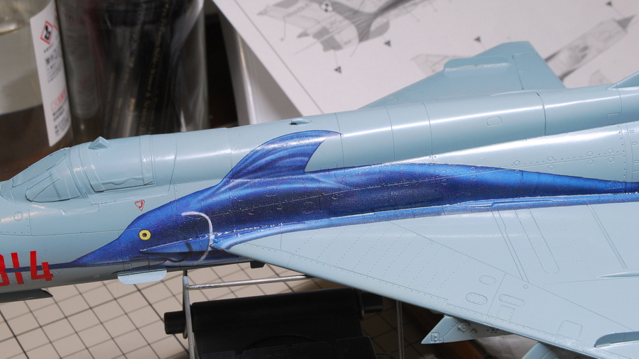 MiG-21MF アカデミー 1/48 デカールは乾燥後にしわがたくさん残りました