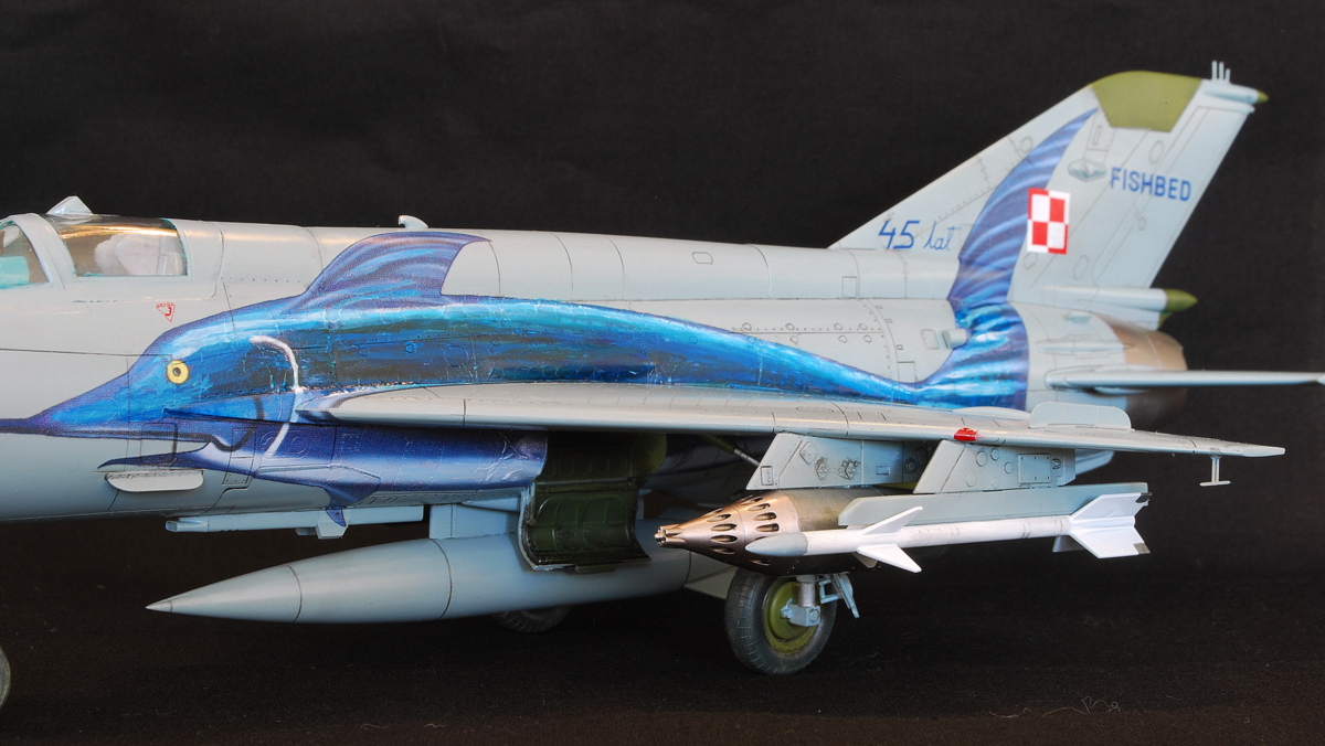 MiG-21MF アカデミー 1/48 完成写真 パネルラインを軽くけがいた