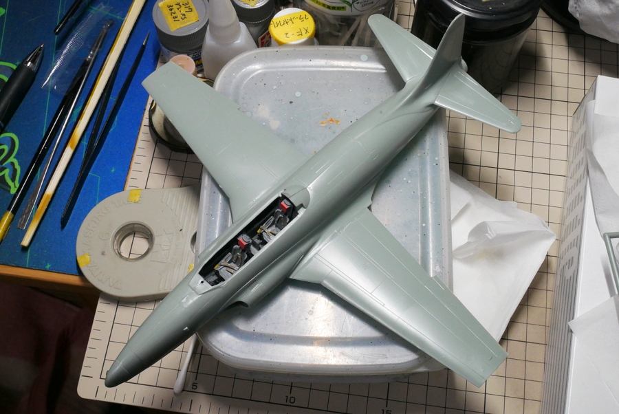 アメリカ空軍 T-33A シューティングスター アカデミー 1/48 プラモデル製作手順 組立と塗装 製作記 完成写真
