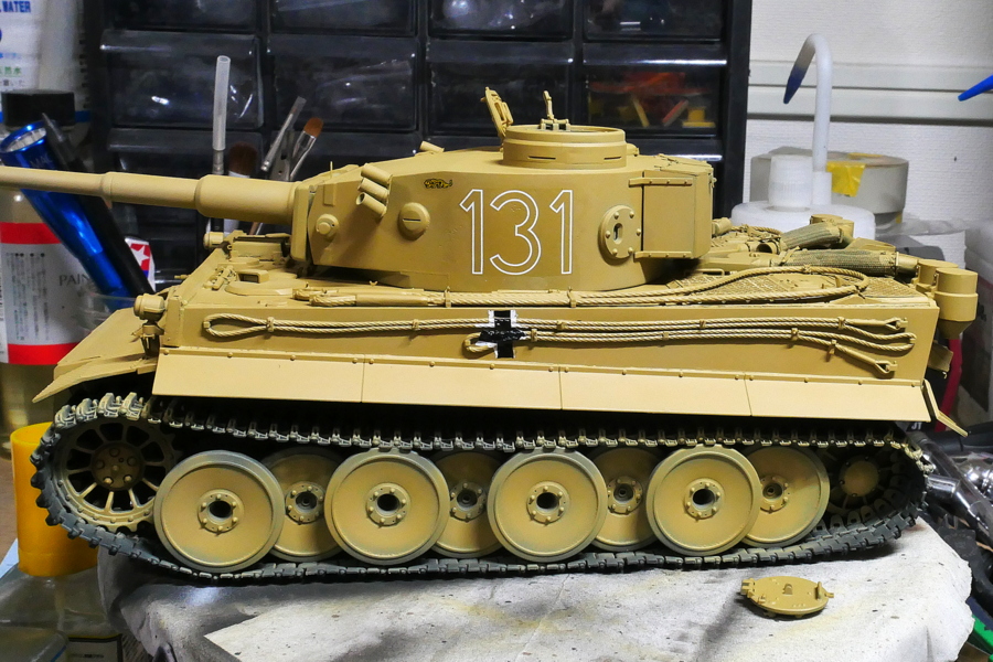 ドイツ重戦車 タイガーI 極初期型 アフリカ仕様 タミヤ 1/35 塗装
