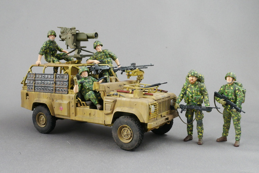 イギリス現用 歩兵5体 中東・フル装備・車上乗車シーン マスターボックス 1/35プラモデル製作手順 組立と塗装 製作記 完成写真