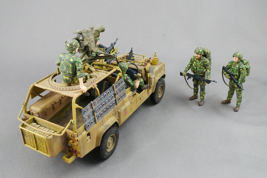 イギリス現用歩兵5体 中東・フル装備・車上乗車シーン マスターボックス 1/35プラモデル製作手順 組立と塗装 製作記 完成写真
