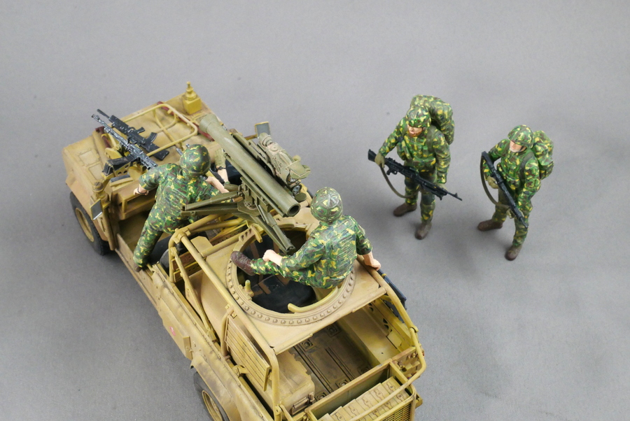イギリス現用歩兵5体 中東・フル装備・車上乗車シーン マスターボックス 1/35プラモデル製作手順 組立と塗装 製作記 完成写真