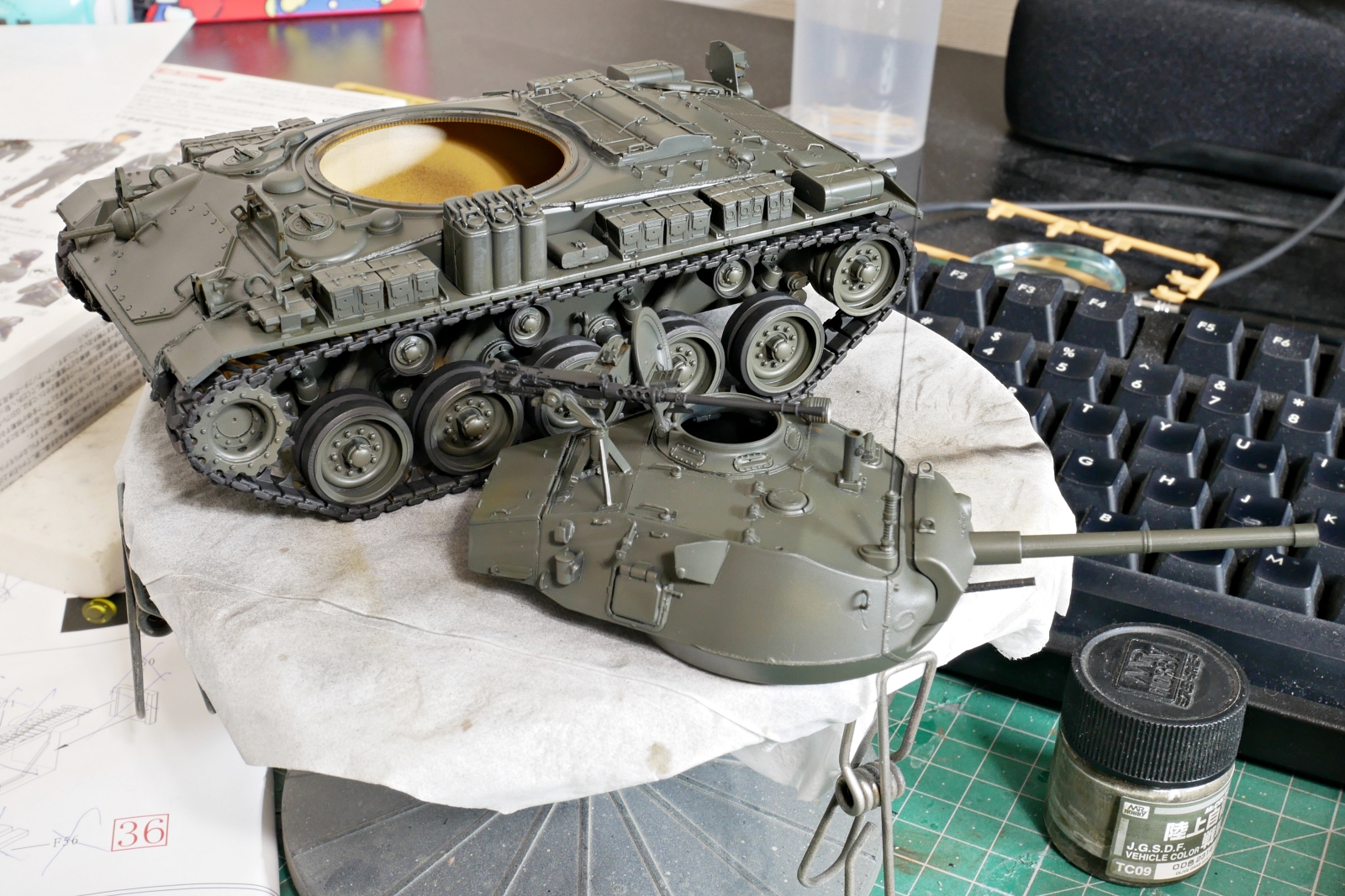 M24チャーフィー軽戦車, 陸上自衛隊, ブロンコモデル, 1/35, プラモデル製作手順, 組立と塗装, 製作記, 完成写真
