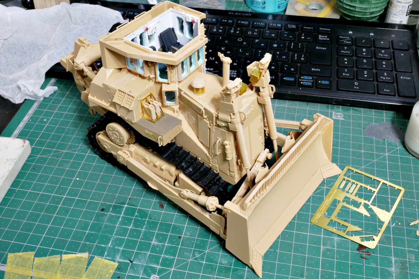 D9R, 装甲ブルドーザー, メンモデル, 1/35, プラモデル製作手順, 組立と塗装, 製作記, 完成写真