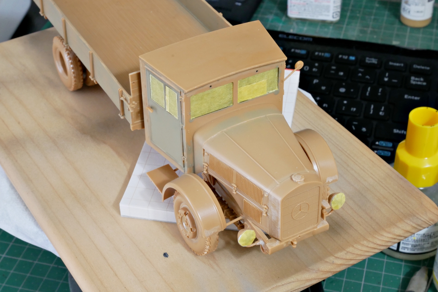 ドイツ軍 ダイムラーベンツ L-4500 軍用トラック ズベズダ 1/35 プラモデル製作手順 組立と塗装 製作記 完成写真