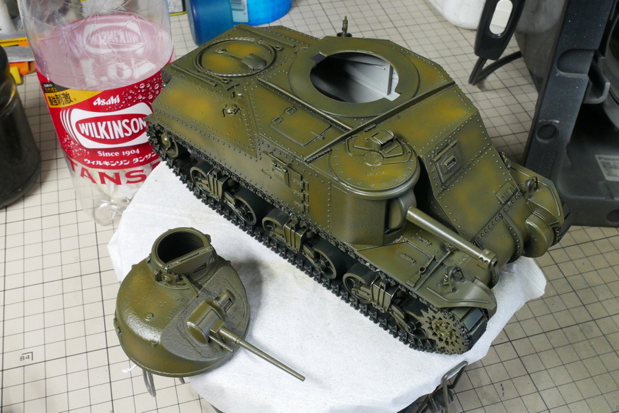 アメリカ軍 M3リー 中戦車 前期型 タコム 1/35 プラモデル製作手順 組立と塗装 製作記 完成写真