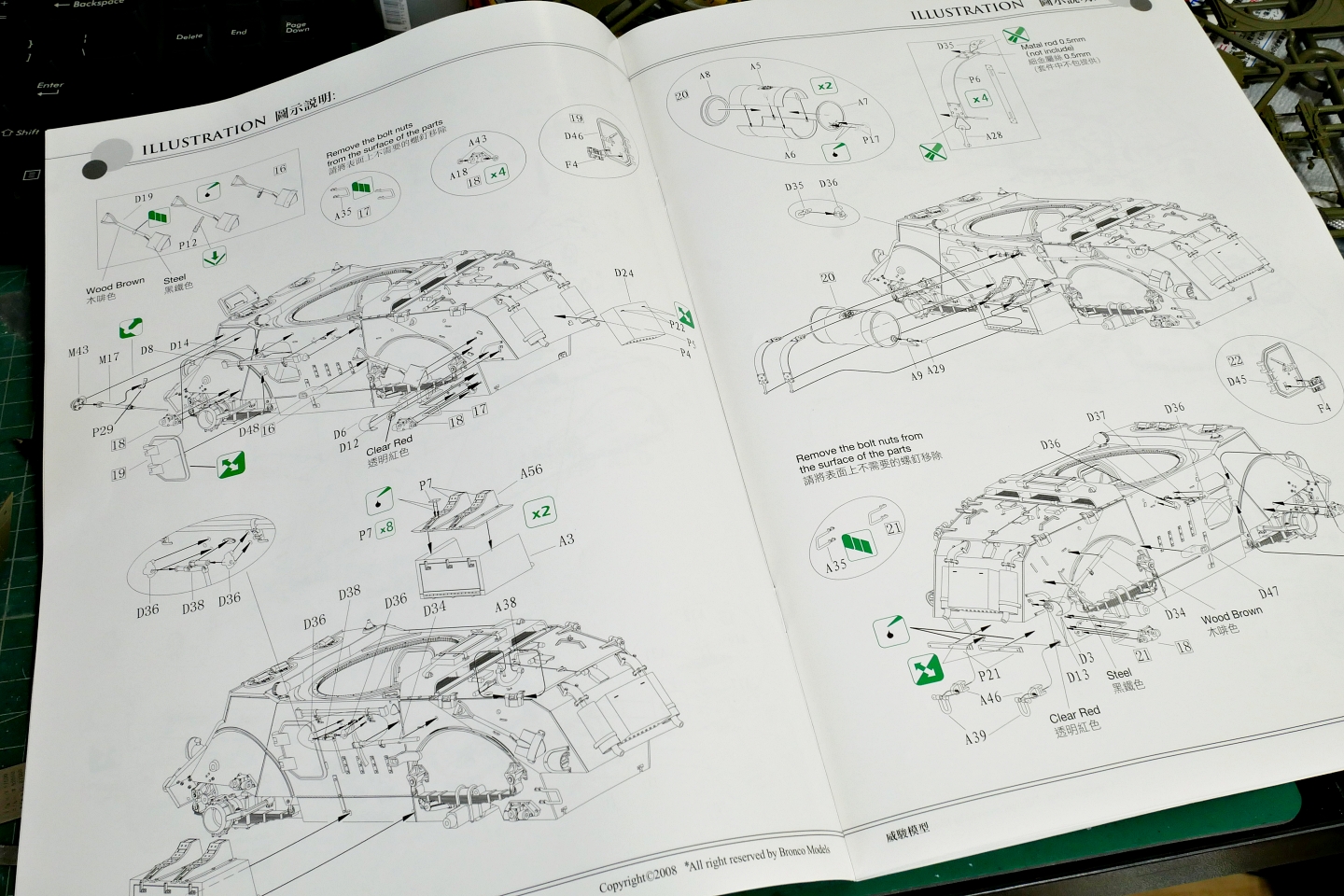 イギリス陸軍 スタッグハウンド AA 対空装甲車 ブロンコモデル 1/35 プラモデル製作手順 組立と塗装 製作記 完成写真